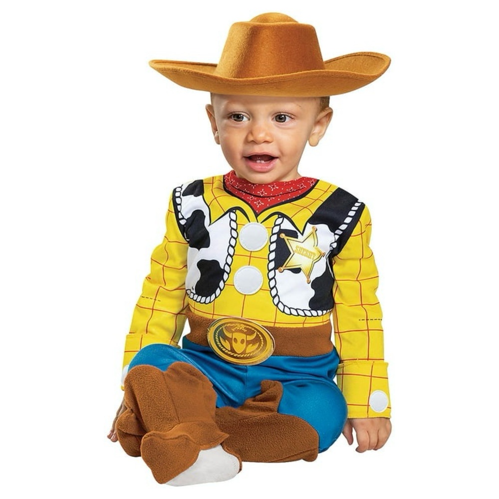 Disney Pixar Woody Costume Cowboy Toy Story Baby Boy Jumpsuit & Hat 6-12 Months